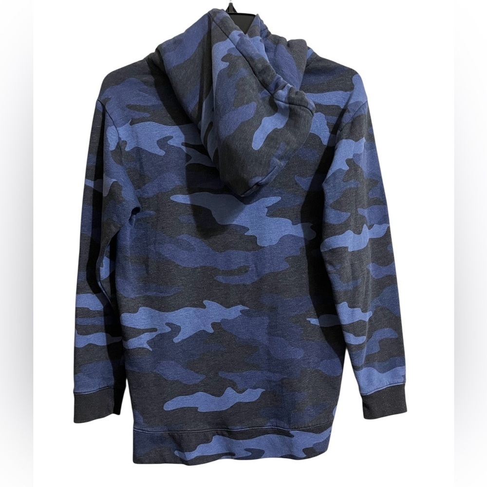 Victoria's Secret PINK Blue and Black Camouflage Sherpa Hoodie Size Small - Picture 3 of 5